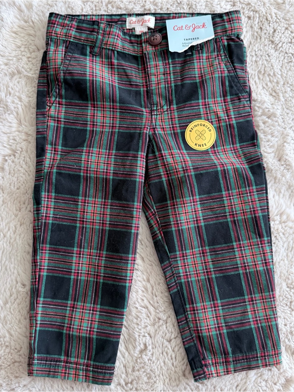 Cat & Jack Plaid Holiday Pants Size 18 Months New